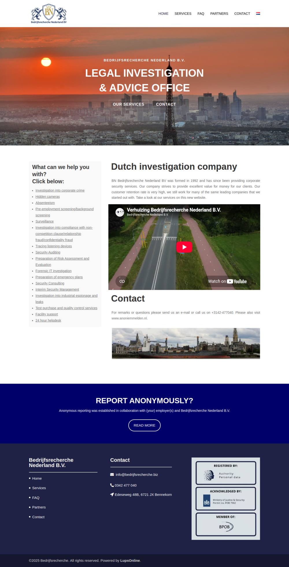 Website Bedrijfsrecherche Nederland
