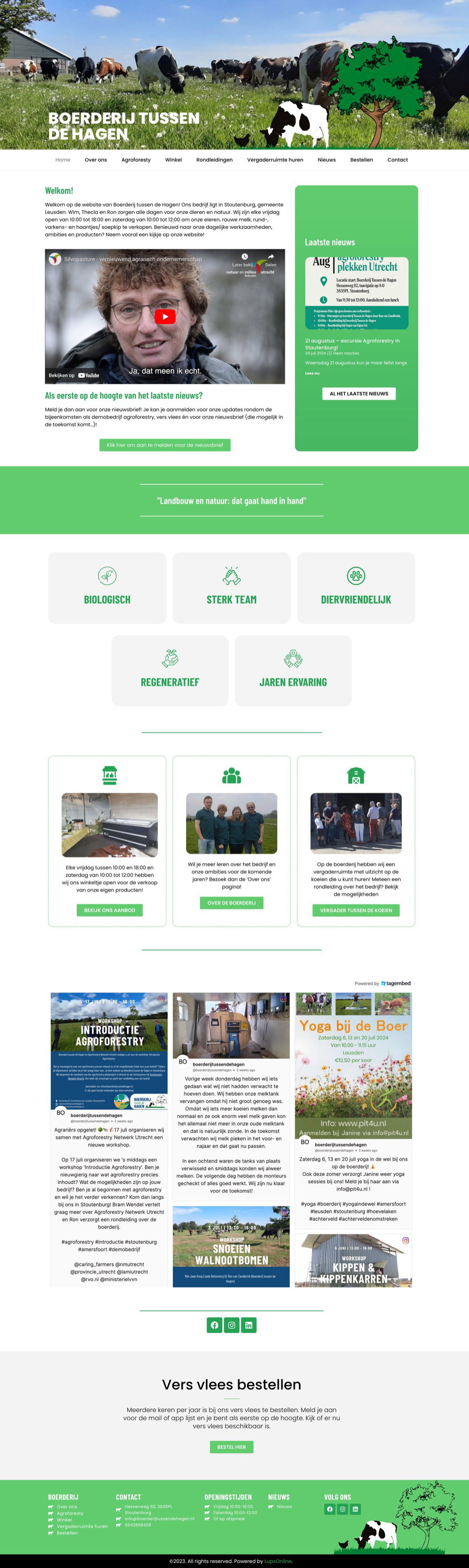 Website Boerderij Tussen de Hagen