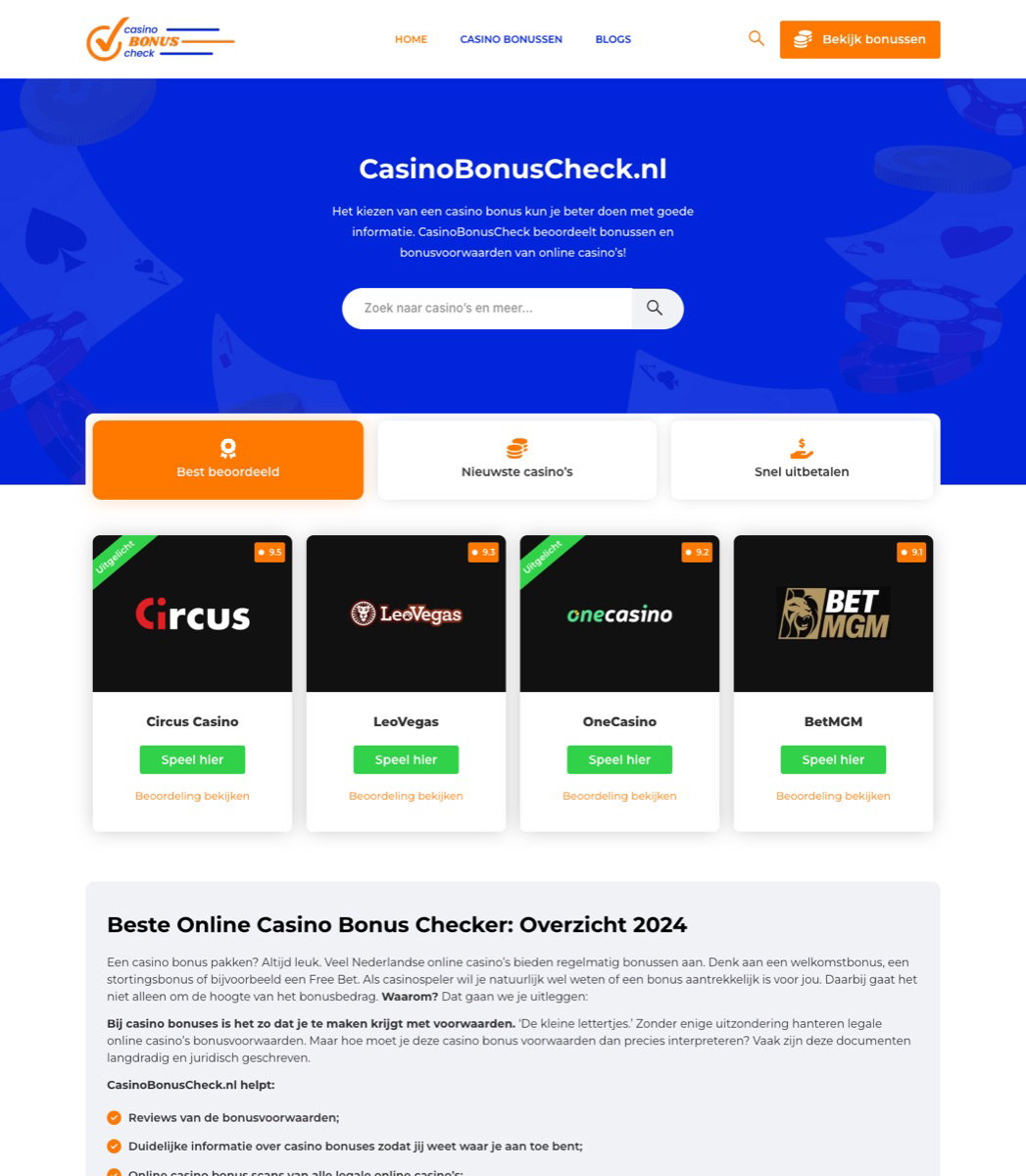 Website CasinoBonusCheck