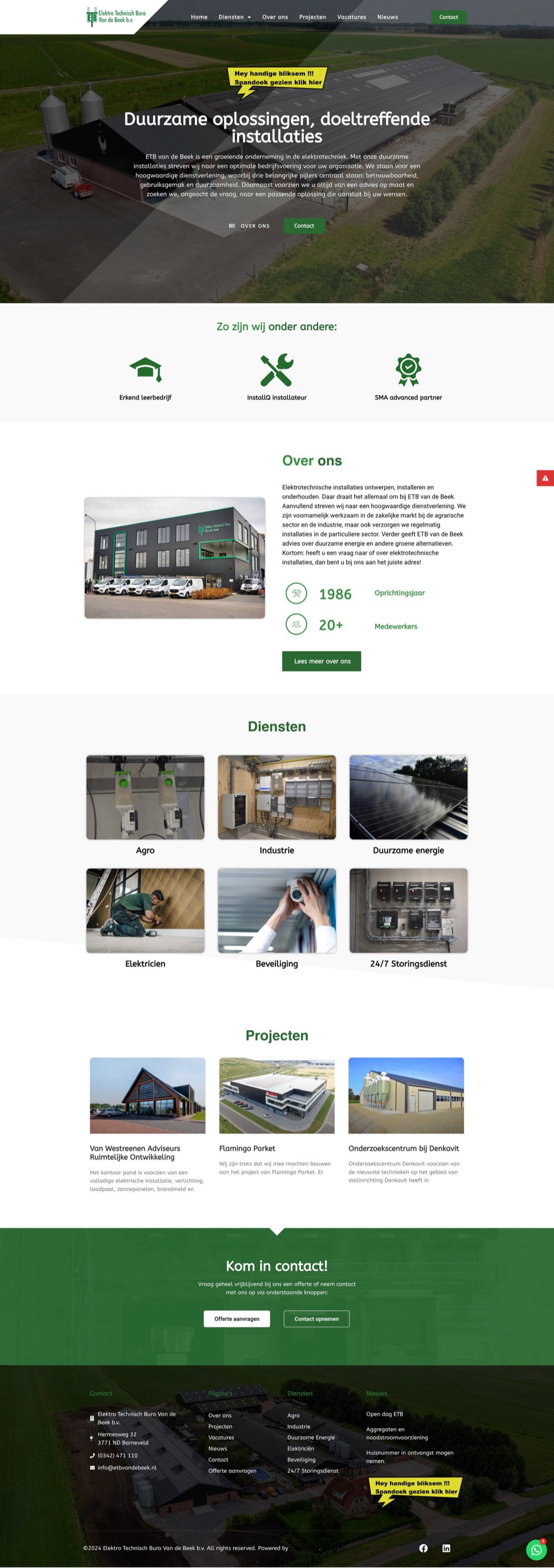 Website ETB van de Beek