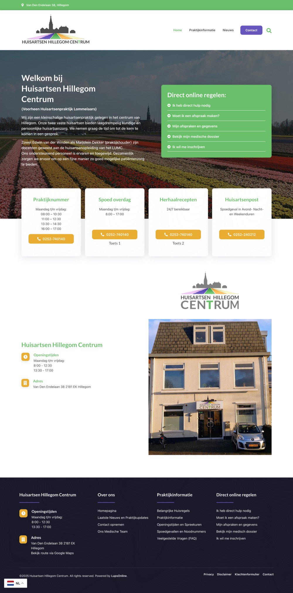 Website Huisartsenpraktijk Hillegom Centrum