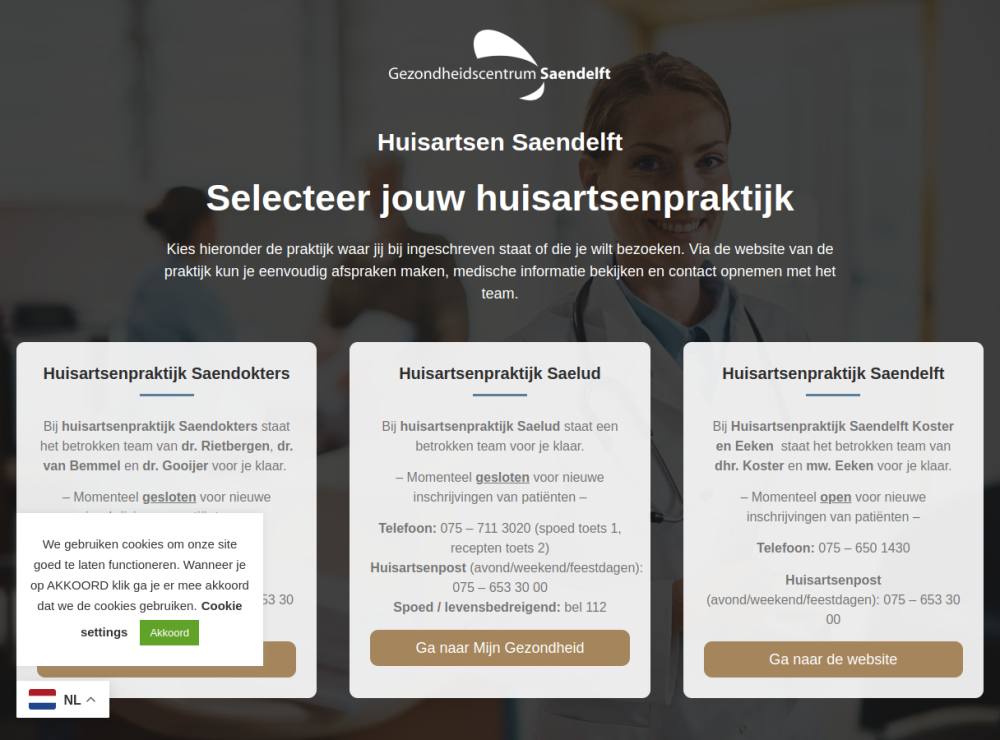 Website Huisartsen Saendelft