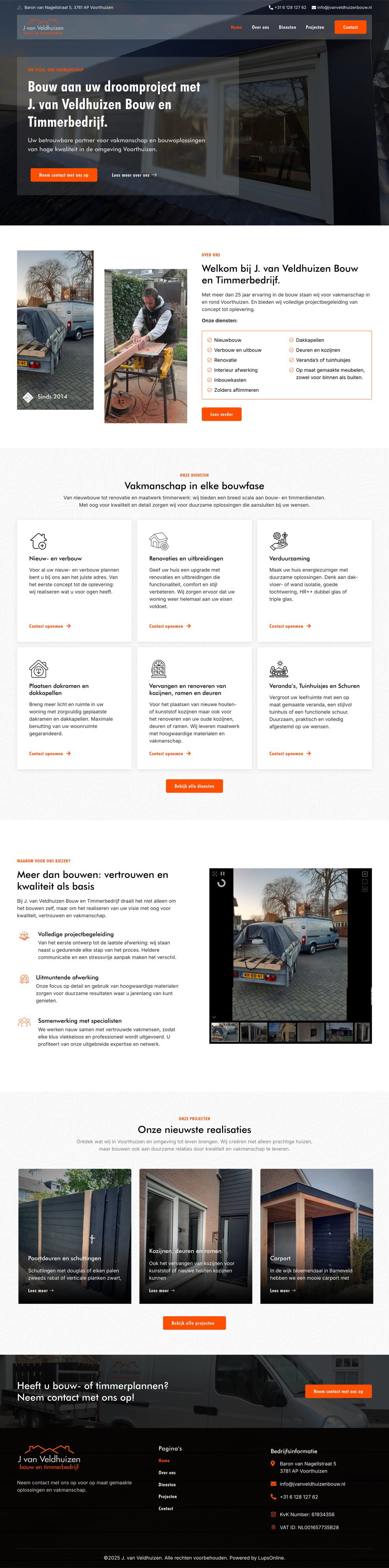 Website Bouwbedrijf J. van Veldhuizen