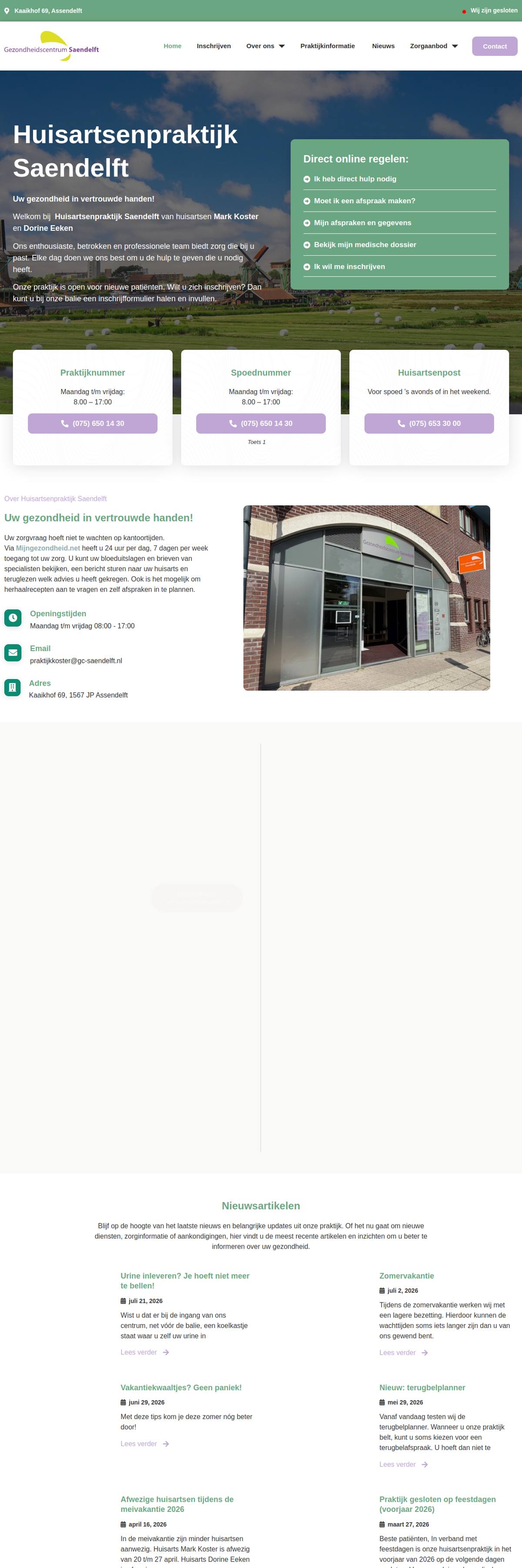 Website Huisartsenpraktijk Koster & Eeken