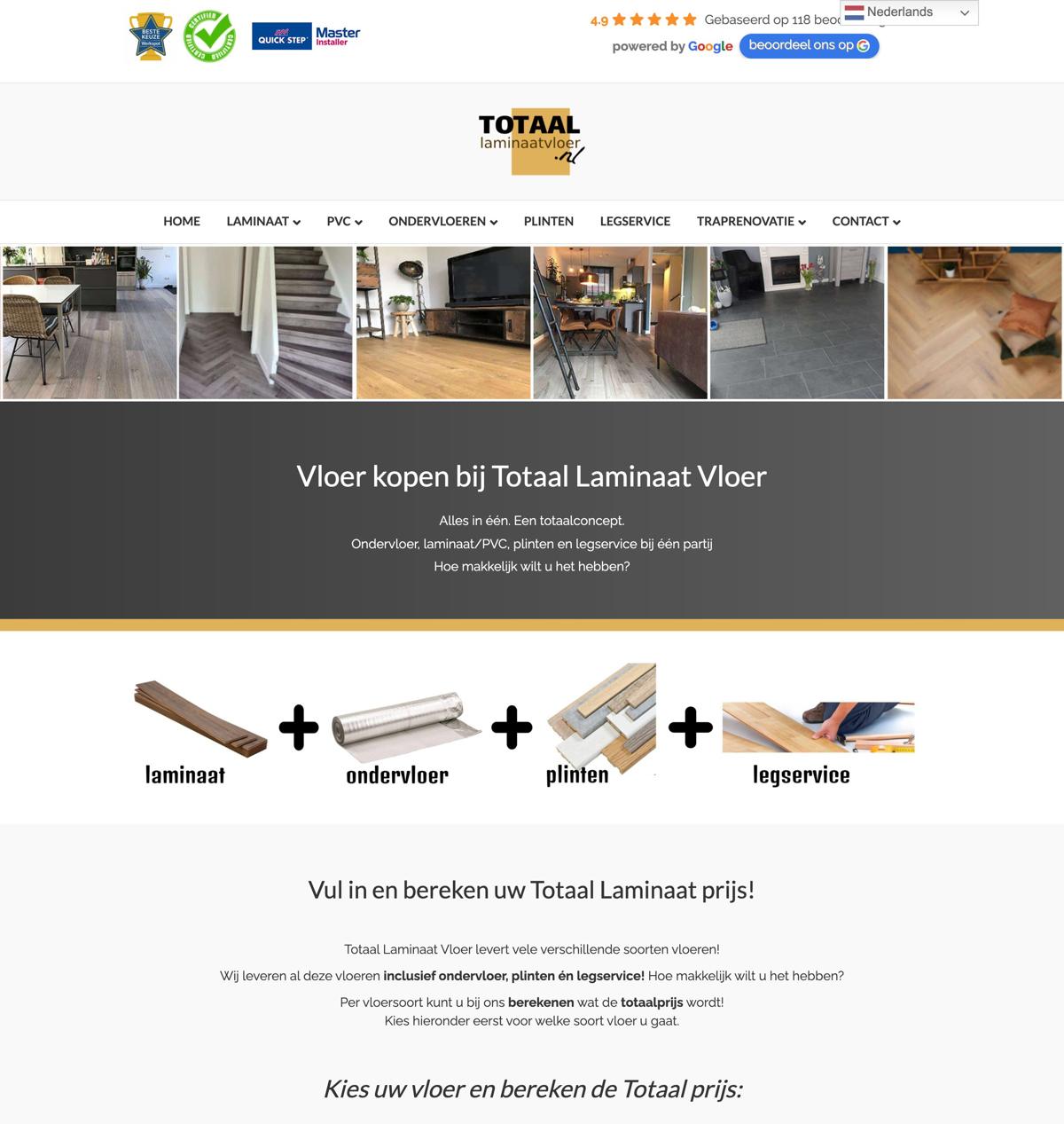 Website Totaal Laminaat Vloer
