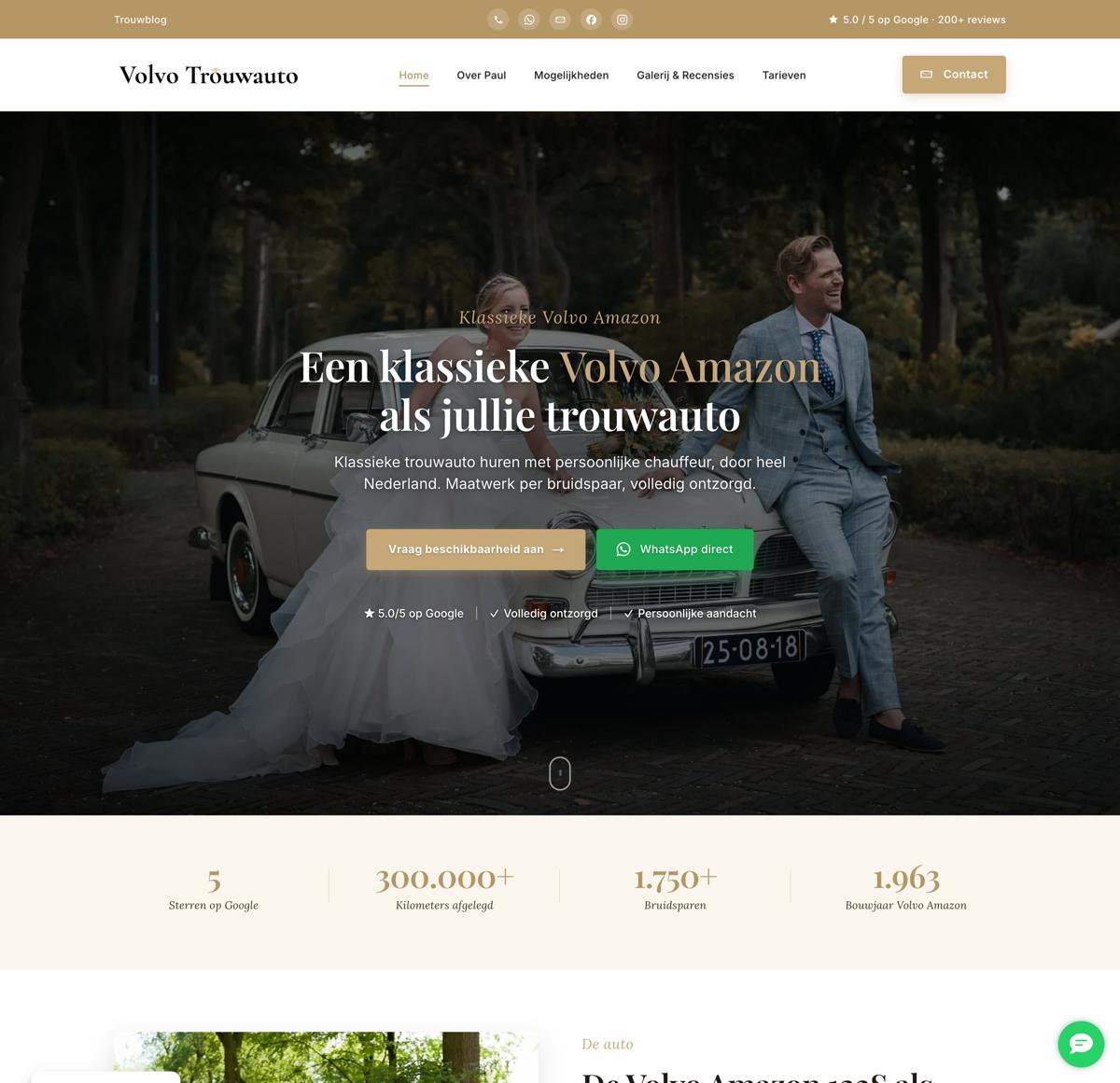 Website Volvo Trouwauto