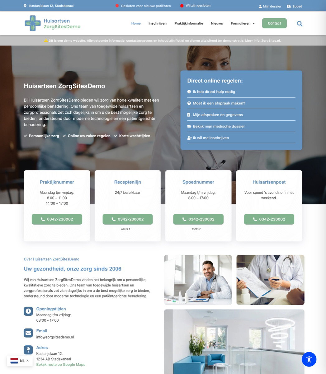 Website ZorgSites demo